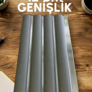 Oval Gümüş Beyaz Polimer Duvar Paneli - PL15